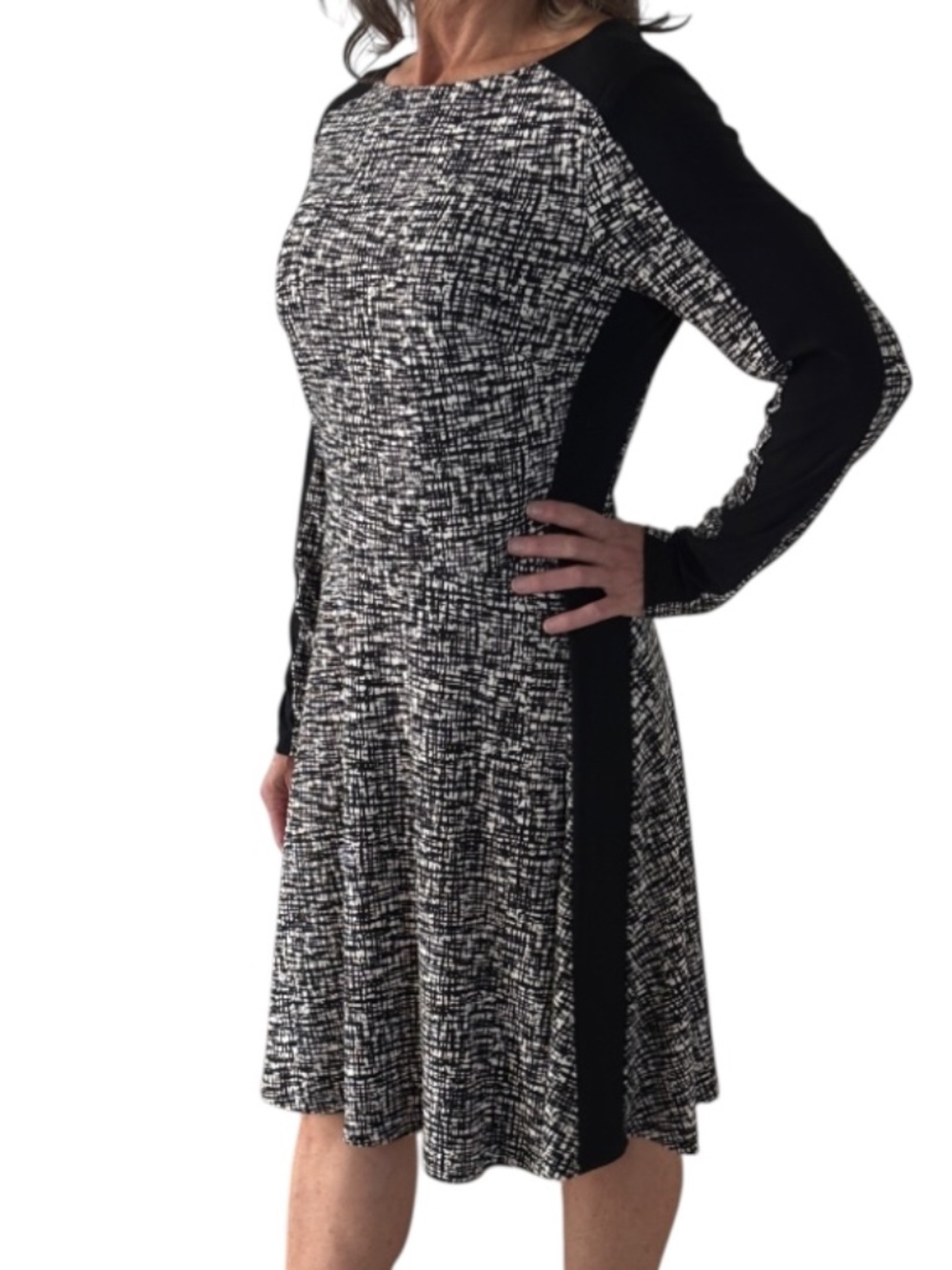 LAUREN RALPH LAUREN Shift Dress - Black/White  Size 8